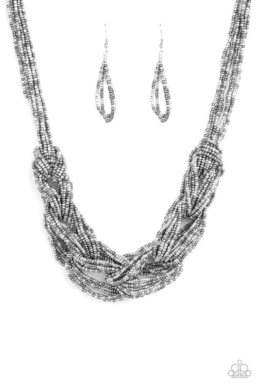 City Catwalk - Silver seedbead necklace