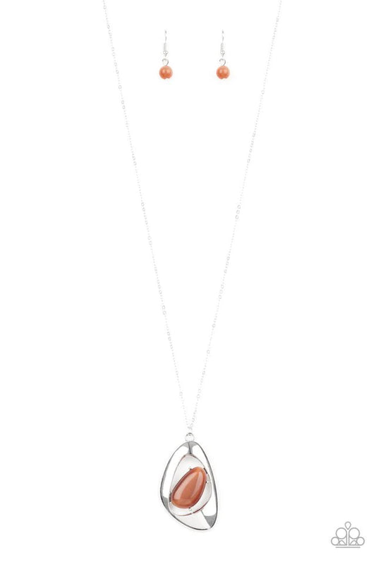 Asymmetrical Bliss - Orange Moonstone Necklace