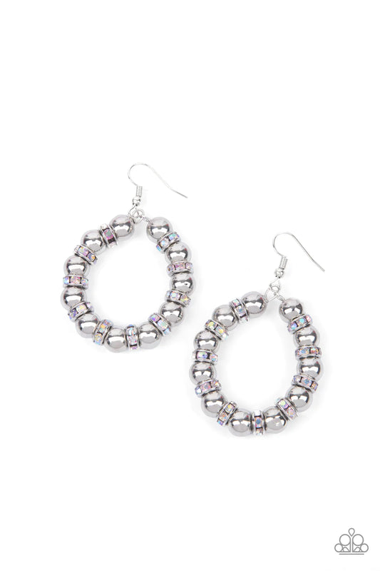 Cosmic Halo - Silver/Multicolor Iridescent Earrings