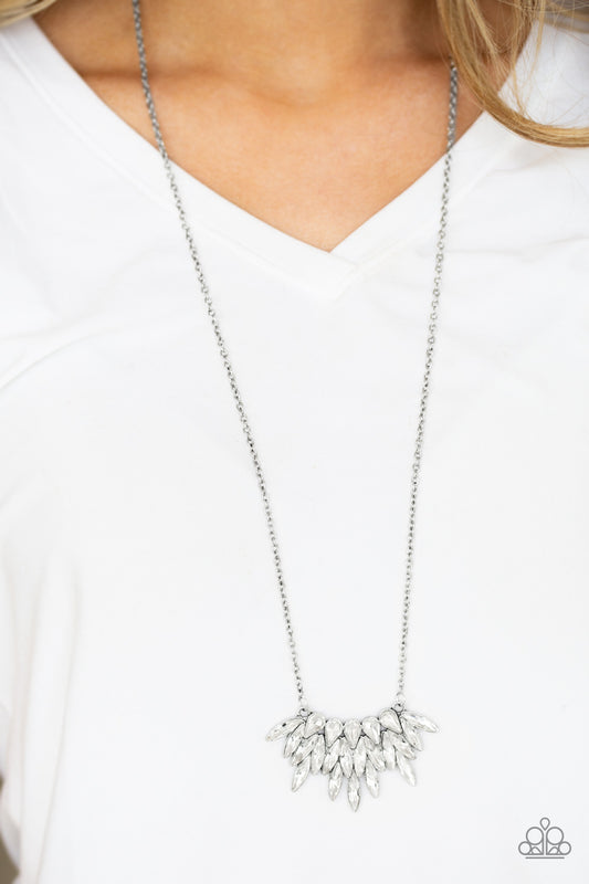 Crowning Moment - White rhinestones necklace