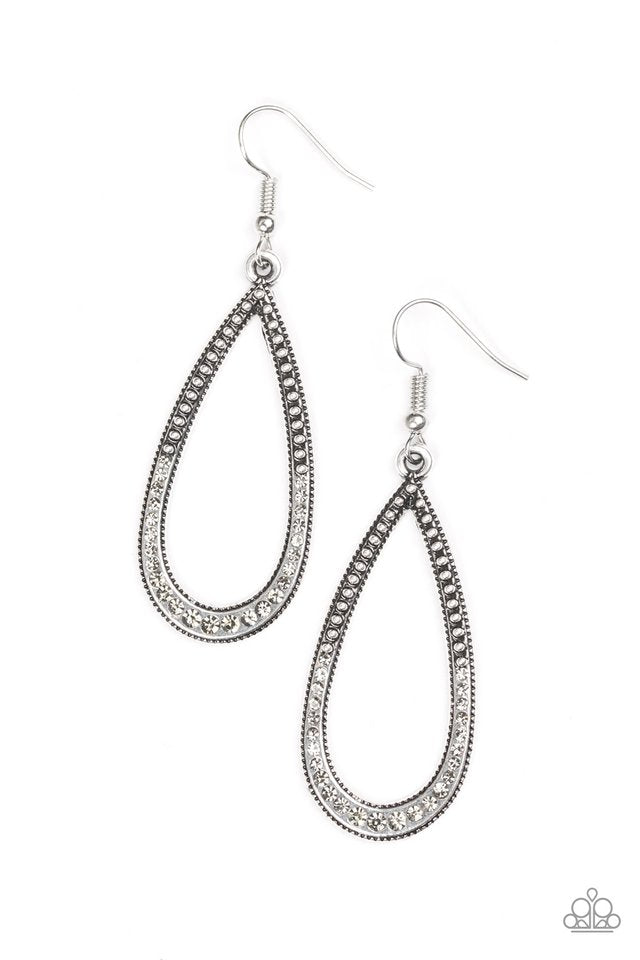 Dripping In Diamonds - Silver earrings