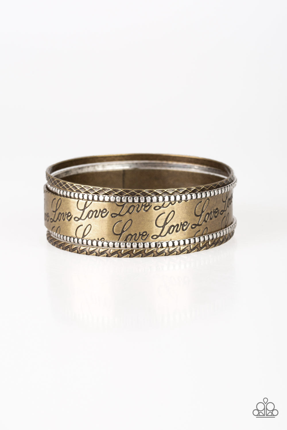 Literally Loveable - Brass bangle bracelet