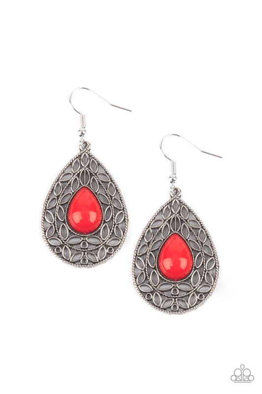 Fanciful Droplets - Red Earrings