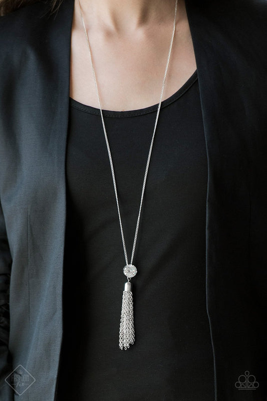 Five-Alarm FIREWORK - White gem necklace