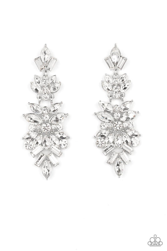 Frozen Fairytale - White Rhinestone Earrings