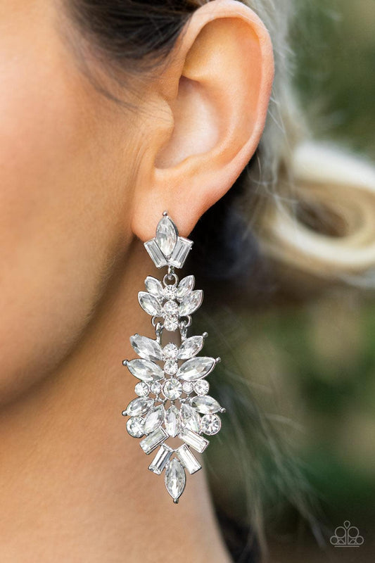 Frozen Fairytale - White Rhinestone Earrings