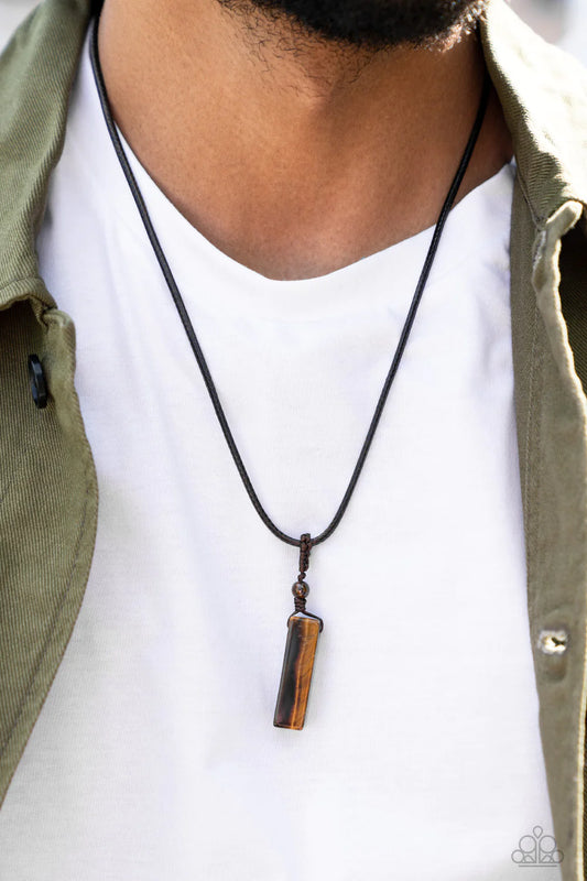 Comes Back ZEN-fold - Brown Urban Necklace