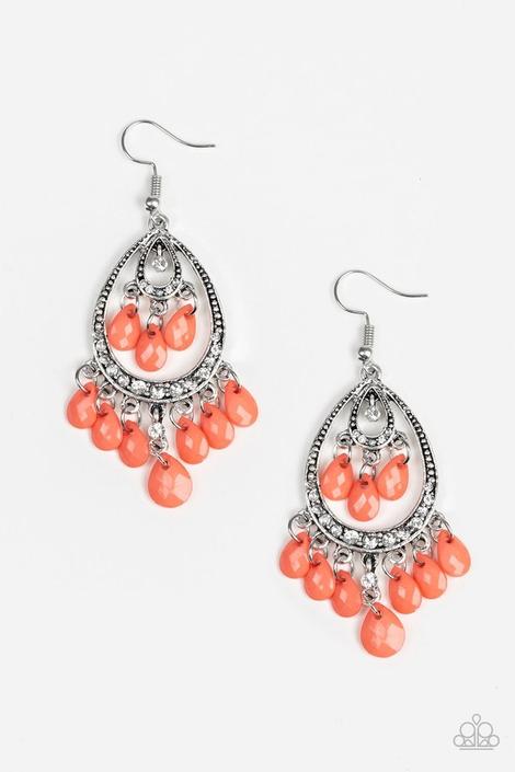 Gorgeously Genie - Orange Earrings
