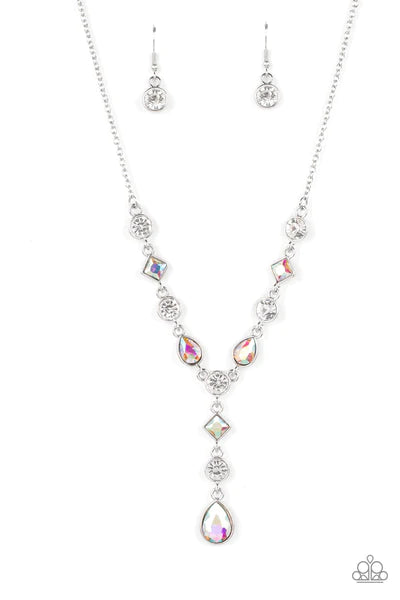 Forget the Crown - Multicolor Iridescent Necklace - (Life of the Party August 2022