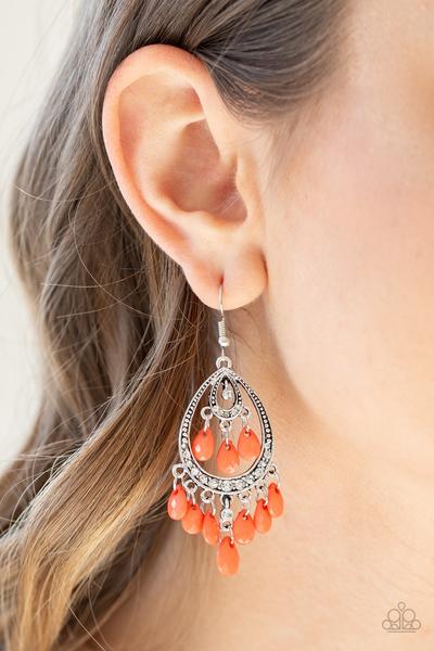 Gorgeously Genie - Orange Earrings
