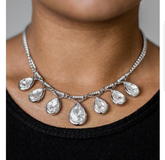 Love At FIERCE Sight - White gems necklace