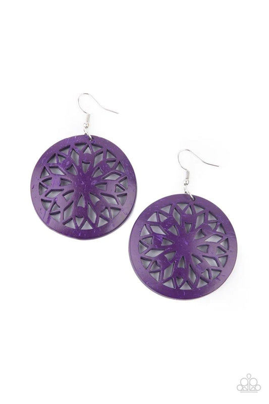 Ocean Canopy - Purple Wood Earrings