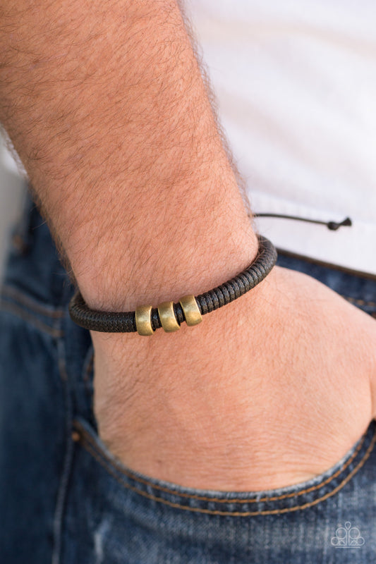 One For The Trail - Black/Brass urban bracelet