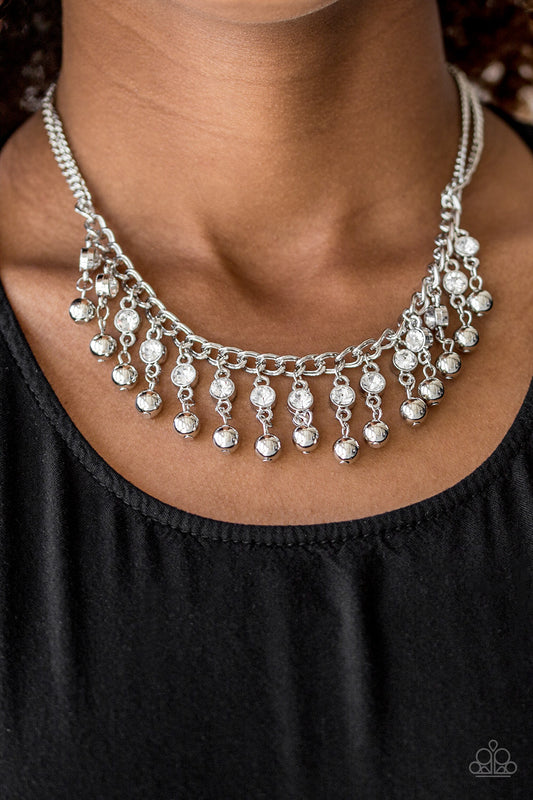 Pageant Queen - White rhinestones necklace