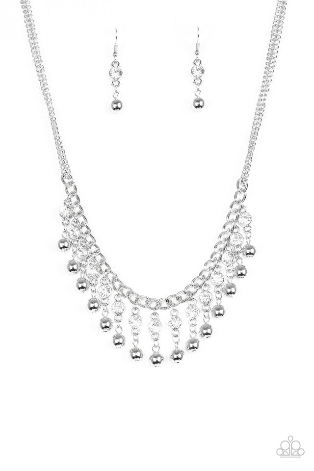 Pageant Queen - White rhinestones necklace