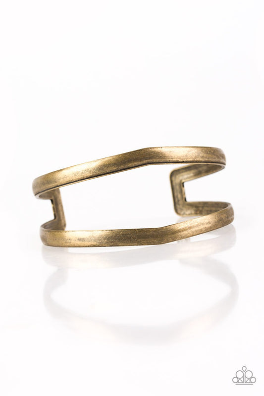 Palm Trees and Pyramids - Brass cuff bracelet