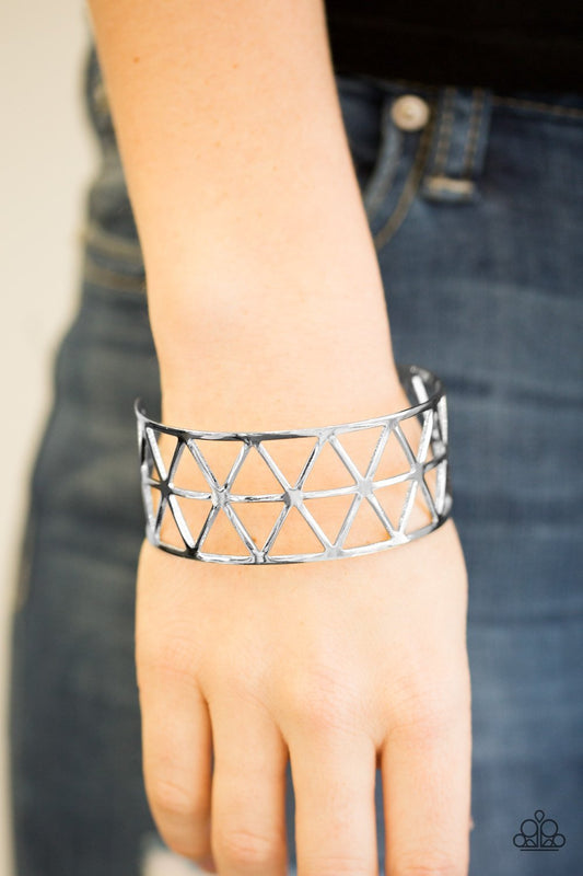 Knock Into Shape - Silver cuff bracelet