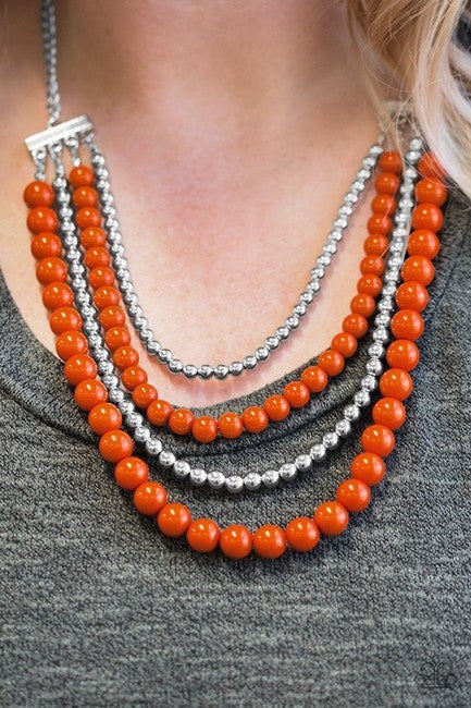 A Four-ce To Be Reckoned With - Orange Necklace
