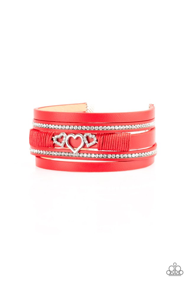 Rebel Valentine - Red heart wrapping bracelet