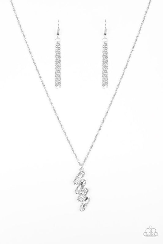 Regal Renegade - White rhinestones necklace