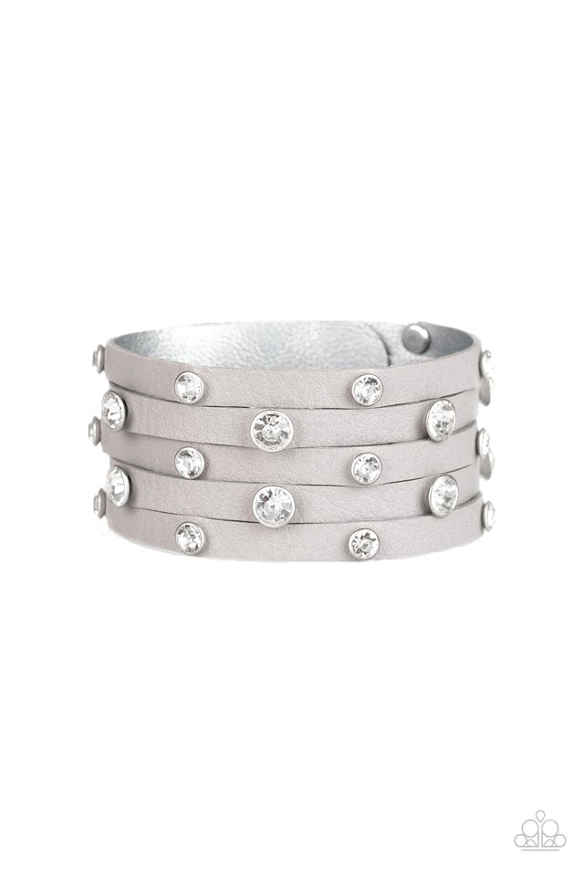 Rhinestone Reputation - Silver wrap bracelet