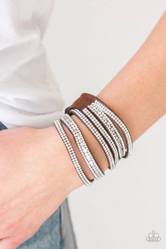 Rock Star Attitude - Brown wrap bracelet