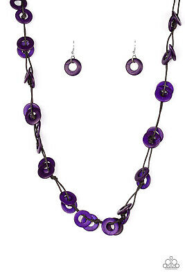 Waikiki Winds - Purple wood necklace