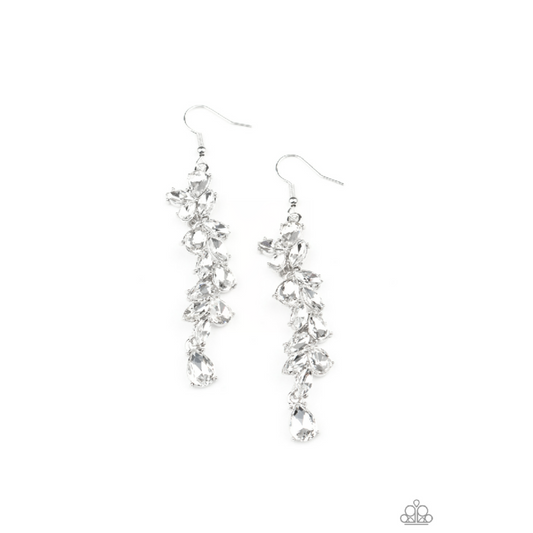 Unlimited Luster - White Rhinestones Earrings