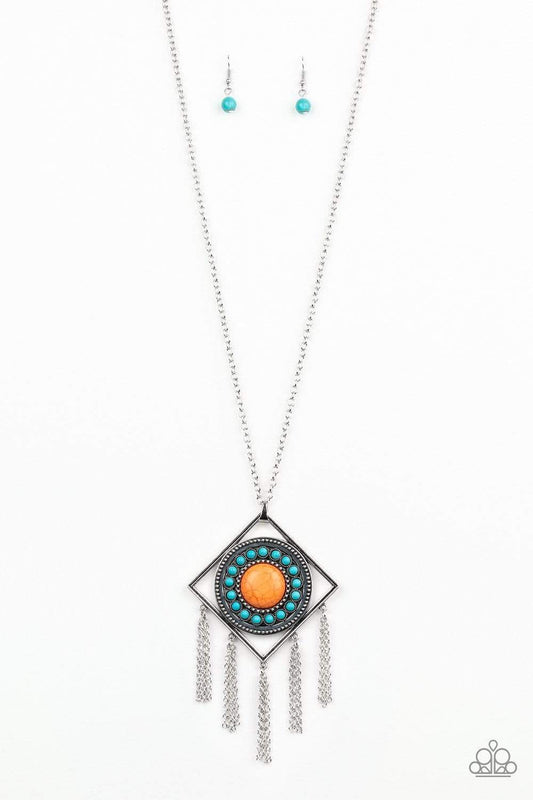 Sandstone Solstice - Multicolor necklace (Orange/Turquoise)