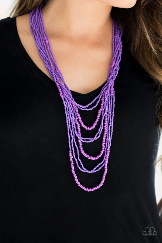 Totally Tonga - purple seed bead necklace